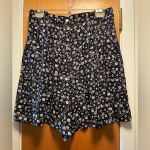 Navy and White Patterned billowy shorts